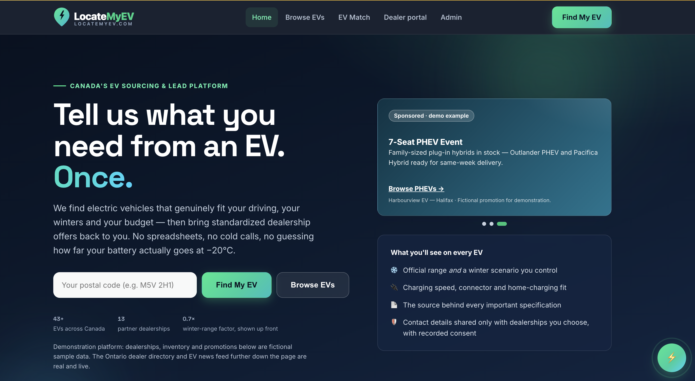Locate My EV website