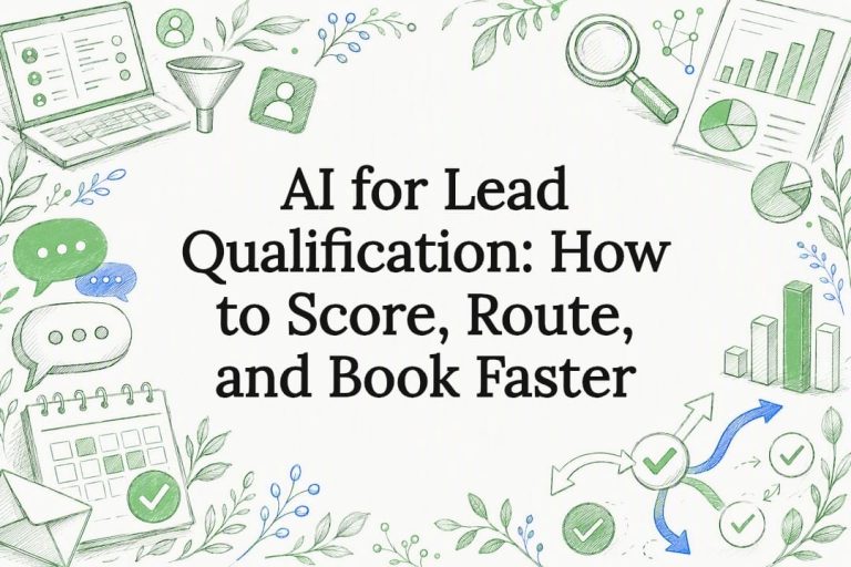 Decorative title card illustration for AI lead qualification