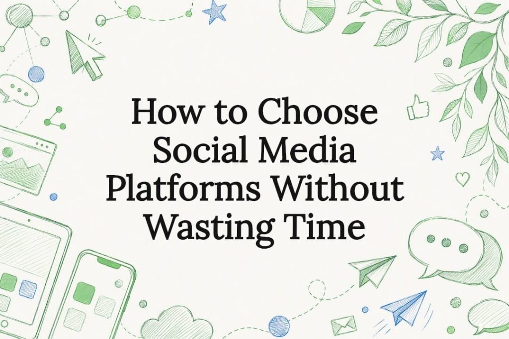 Decorative title card illustration for social media platform selection article