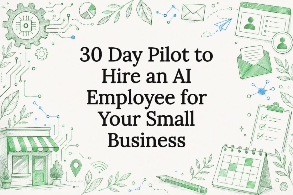 Decorative illustration for hiring AI employee pilot article