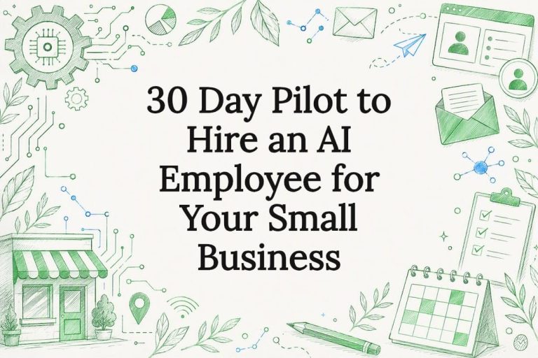 Decorative illustration for hiring AI employee pilot article
