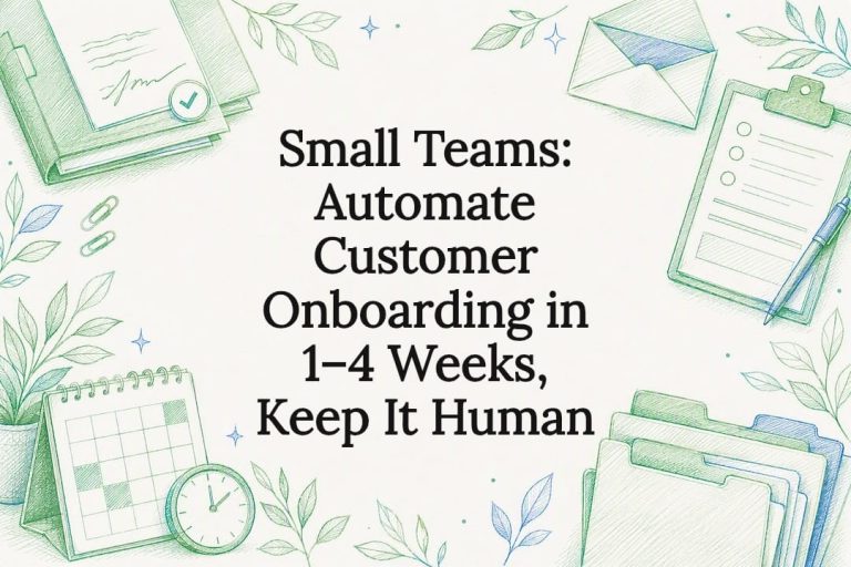 Decorative customer onboarding title card