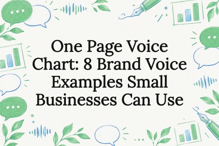 Decorative brand voice title card illustration