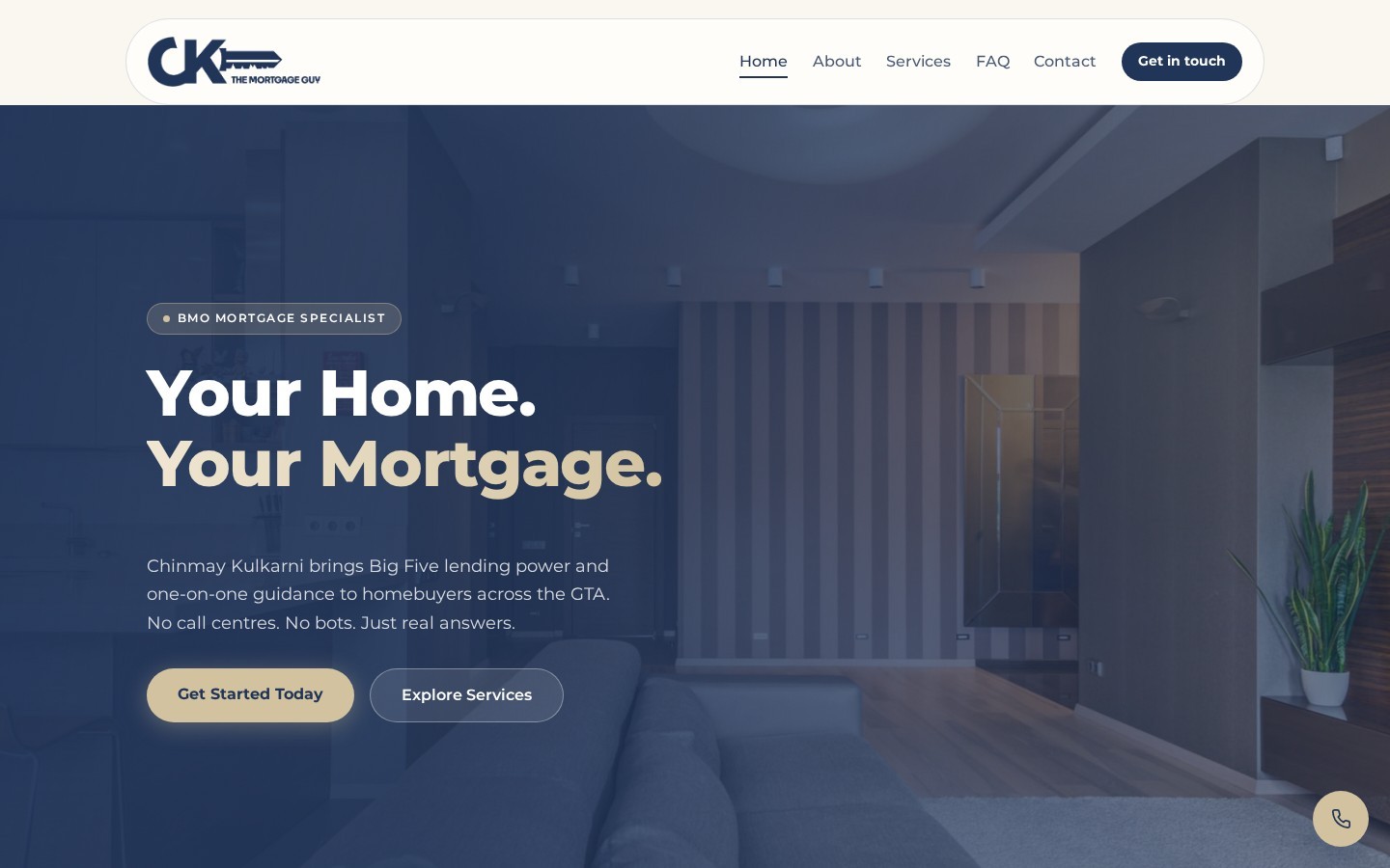CK The Mortgage Guy website on desktop