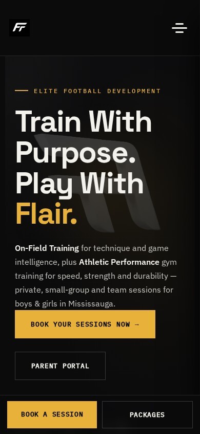 FlairFootball website on a phone