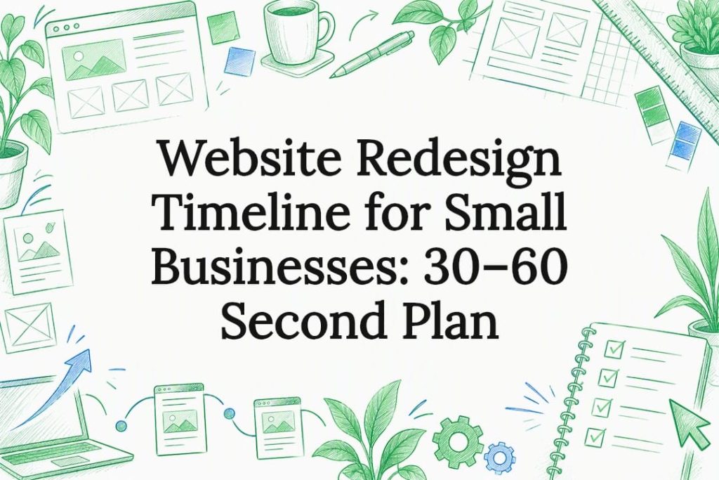 Website redesign timeline title card