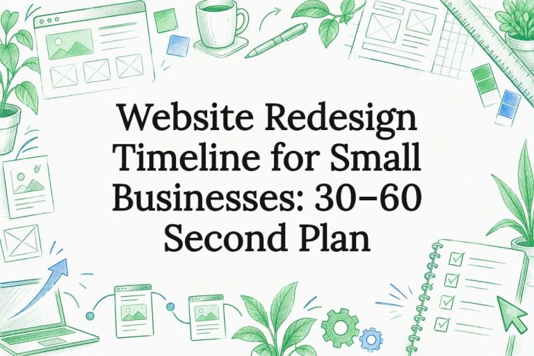 Website redesign timeline title card